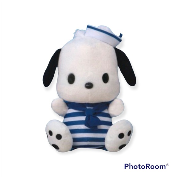 NEW HTF So Kawaii Japan Sanrio Pochacco in Swimsuit with Sailor Hat Big Plush - Picture 4 of 11